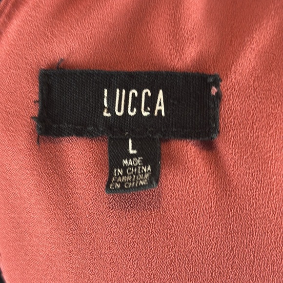 Lucca Deep V Coral Strappy Long Sleeve Blouse - Picture 6 of 6